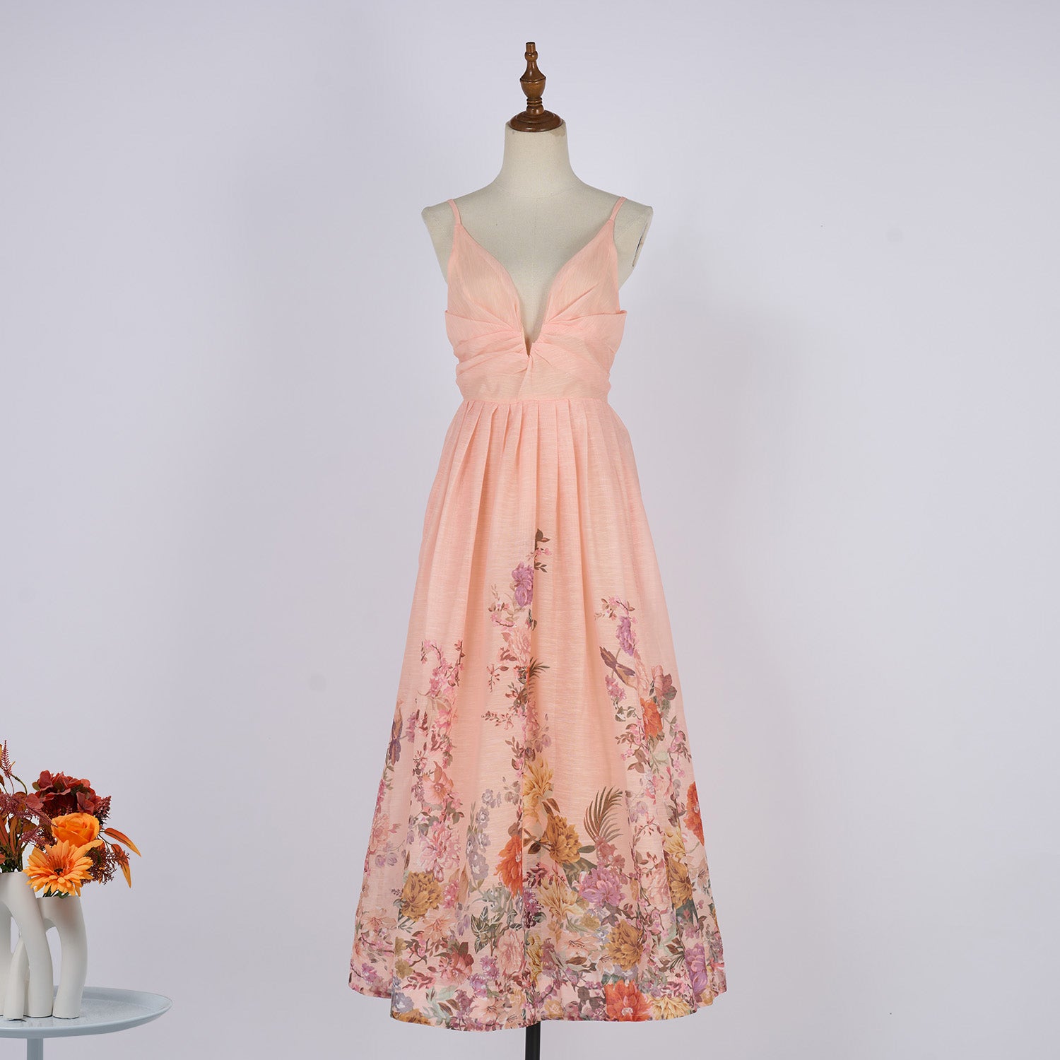 Women Summer Halter Floral Sleeveless Design Maxi Dress Daylight