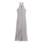 French Swing Collar Sling Dress Women Summer High Grade Waist Tight Sheath Dress SenDa