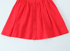 French Slim Fit Retro Red Cotton Linen Halter Large Swing Sexy Low Cut Cinched Slimming Dress OMI