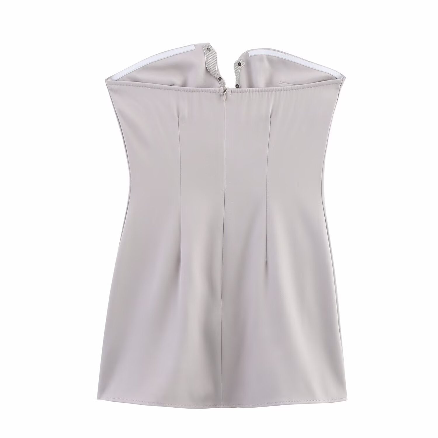 Women Clothing Autumn Socialite Slim Fit Rhinestone Ornament Tube Top Short Type Dress LongZest