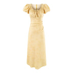 Vestido largo adelgazante con cintura ajustada, suave y elegante, de jacquard francés de verano