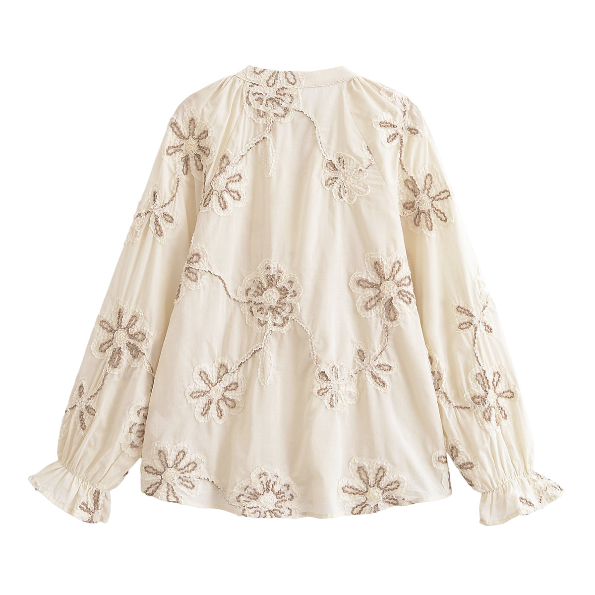 Vêtements pour femmes Printemps Doux Chemise Mini brodée à fleurs délicates