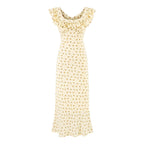 Summer Wind Ruffled V neck Floral Vacation Casual Dress Dress PullWind