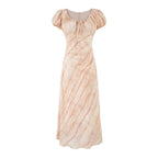 Summer Fashionable Stylish V neck Lace up Puff Sleeve Vacation Casual Dress PullWind