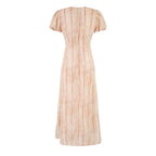 Summer Fashionable Stylish V neck Lace up Puff Sleeve Vacation Casual Dress PullWind