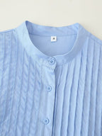 Summer Women Casual Loose round Neck Breasted Puff Sleeve Dress CHEN