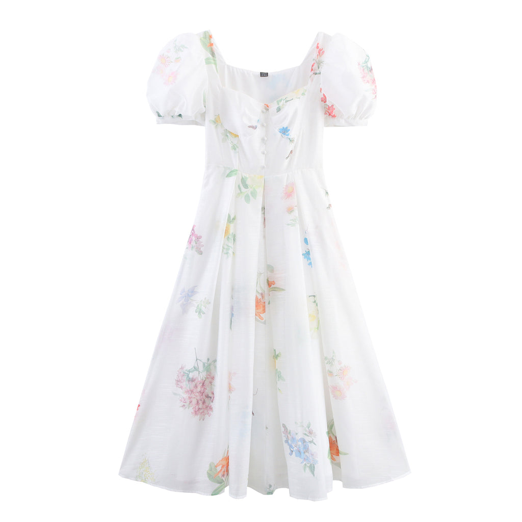 Tendy Mori Girl Fried Street Dress Summer Niche Chiffon Organza Printed Cup Dress FRIDAY