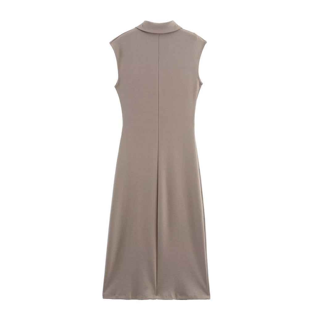 Women Clothing Summer Shirt Collar Midi Dress Howe