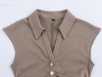 Women Clothing Summer Shirt Collar Midi Dress Howe