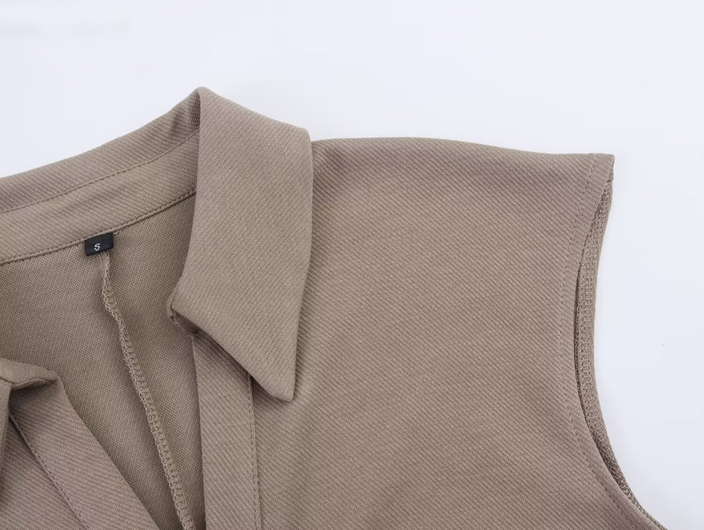 Women Clothing Summer Shirt Collar Midi Dress Howe