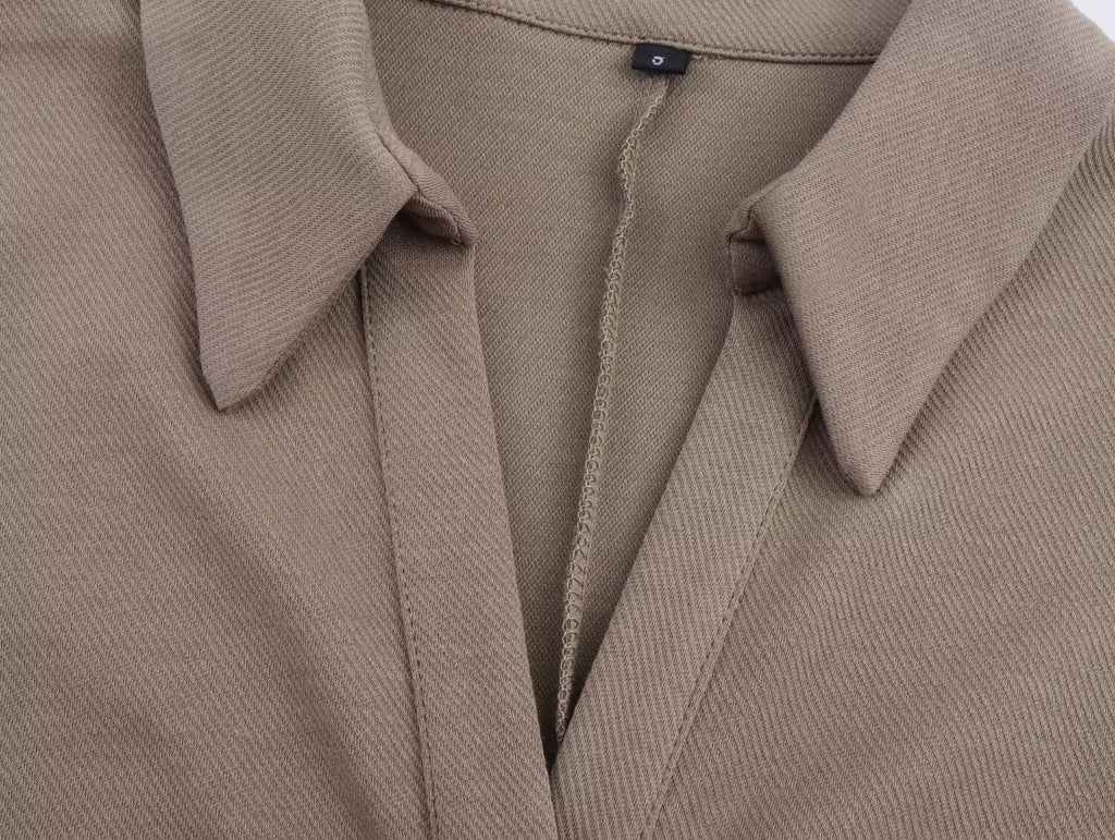 Women Clothing Summer Shirt Collar Midi Dress Howe