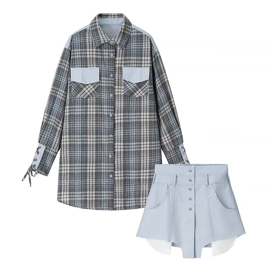 Shirt Denim Skirt Suit
