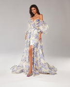 Robe de soirée longue sexy à bretelles et fente élégante haut de gamme