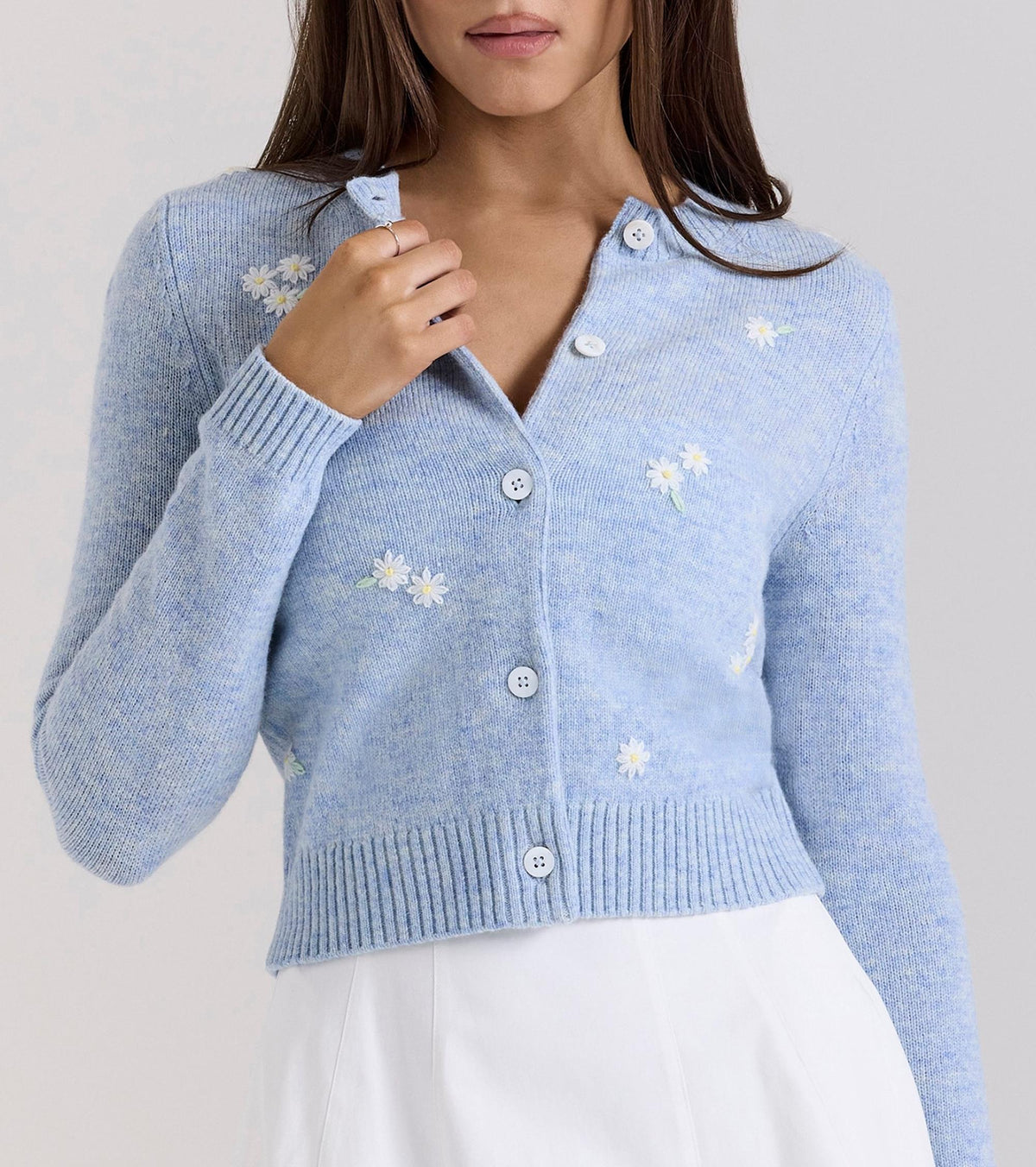 Autumn French Bow Jacquard Embroidery Knitted Cardigan Coat Sweater Top TinkleBell