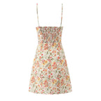 Summer French Romantic Sexy Sweet Floral Design Waist Slimming Sling Dress Aiostar