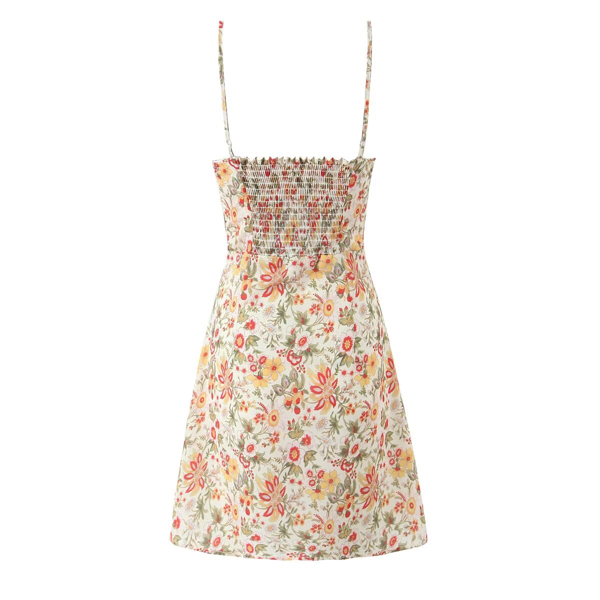 Summer French Romantic Sexy Sweet Floral Design Waist Slimming Sling Dress Aiostar