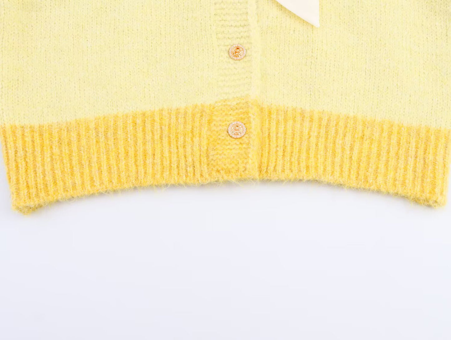 Women Clothing Fall round Neck Long Sleeve Bowknot Decorative Knitwear Coat