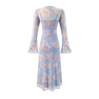 Summer Casual Sexy Micro Stretch Long Sleeve Waist Slimming Figure Dress PullWind