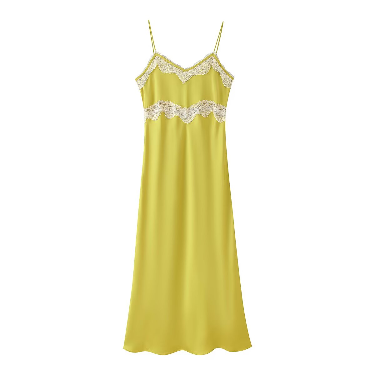 Women Clothing Summer Lace Sling Midi Dress CHEN