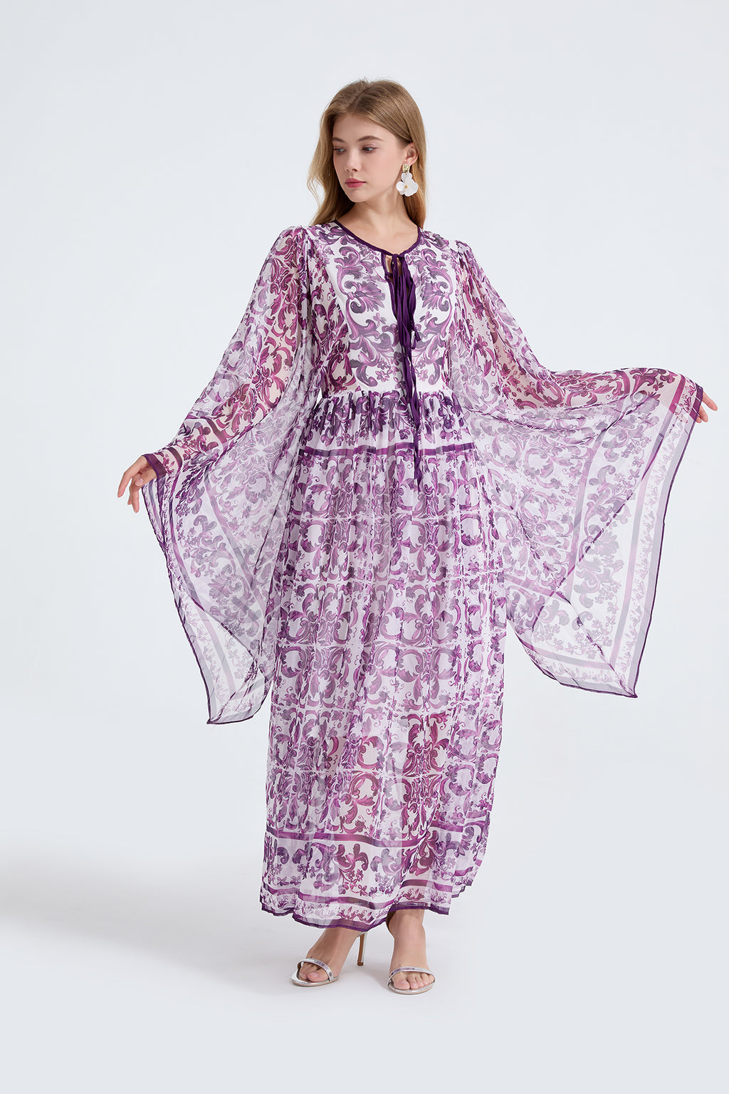 Robe ample trapèze à manches longues pour femme, printemps-automne