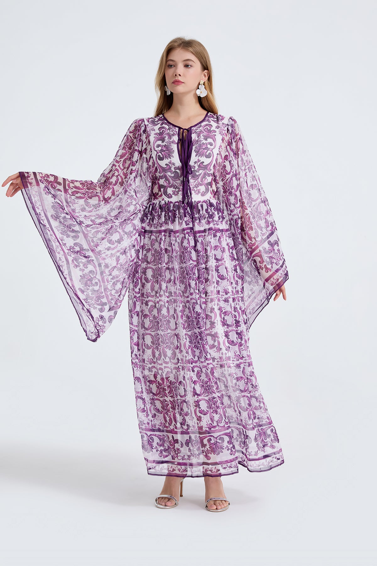 Robe ample trapèze à manches longues pour femme, printemps-automne