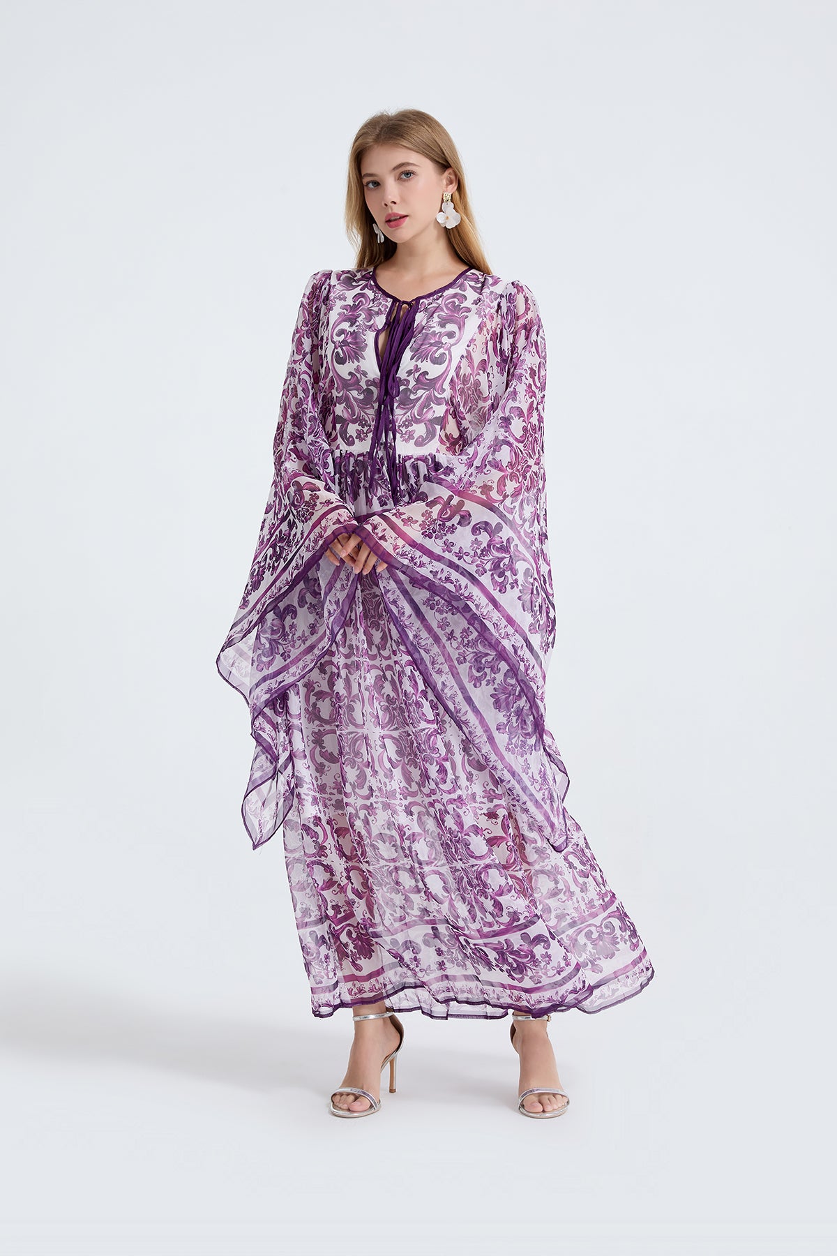 Robe ample trapèze à manches longues pour femme, printemps-automne