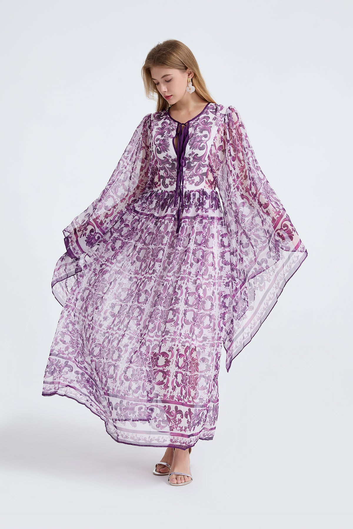 Robe ample trapèze à manches longues pour femme, printemps-automne