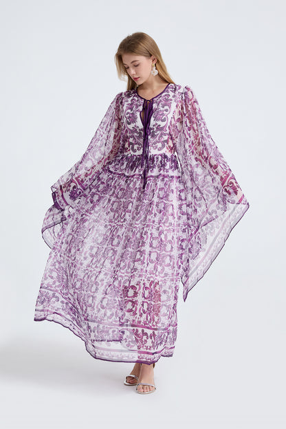 Women Spring Autumn Loose A Line Long Sleeved Dress