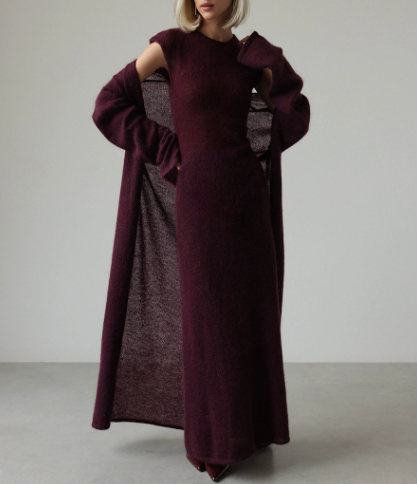 Women Autumn Knitted Cardigan Sleeveless Dress Two Piece Sets Women BlueLine