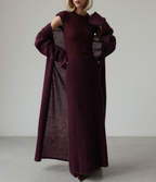 Women Autumn Knitted Cardigan Sleeveless Dress Two Piece Sets Women BlueLine
