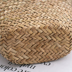 Sac en paille tissée à la main en herbe naturelle Mitsubishi, sac à main simple, sac panier à légumes pour femme 