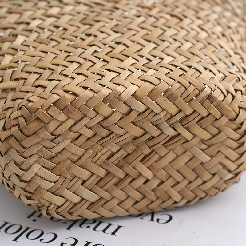 Sac en paille tissée à la main en herbe naturelle Mitsubishi, sac à main simple, sac panier à légumes pour femme 