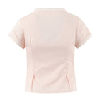 Ensemble jupe et haut à manches volantes en dentelle pour femme, taille haute et élastique.