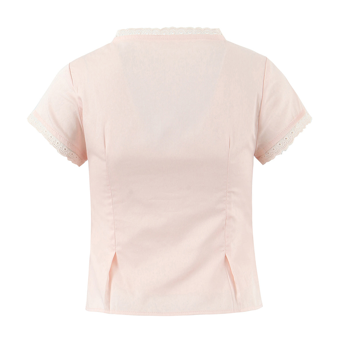 Women Lace Flying Sleeve Top Stitching High Waist Elastic Waist Skirt Sets