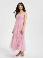 Graceful Summer Mesh High Waist Tied Dress MIYA
