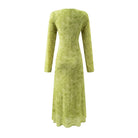 Summer Wind Women Long Sleeve V neck Printed Dress PullWind