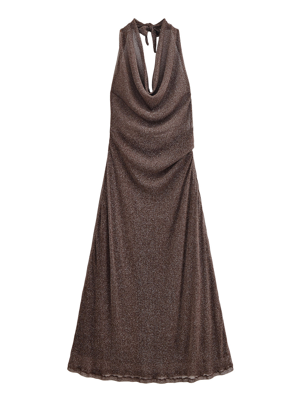 Vestido metalizado sin espalda de otoño para mujer