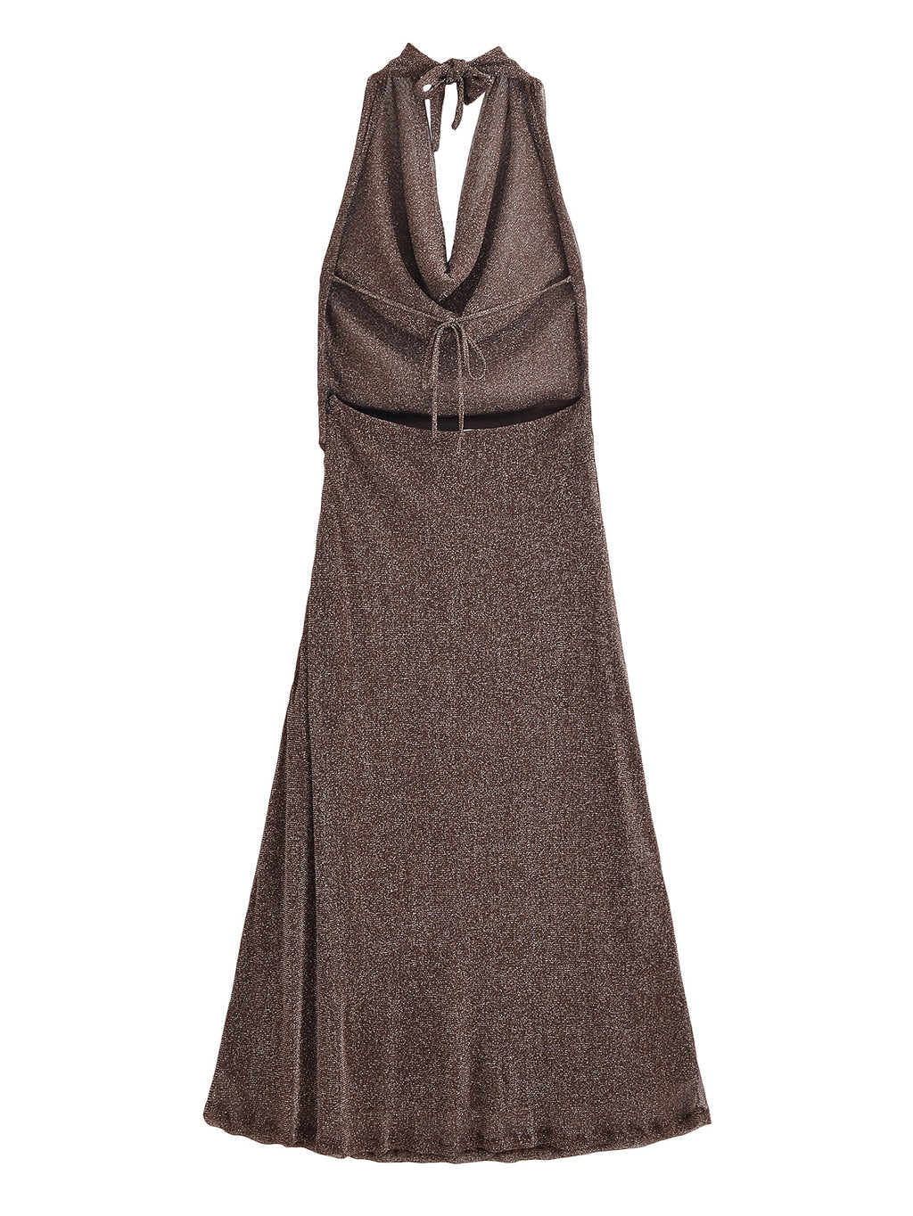 Vestido metalizado sin espalda de otoño para mujer