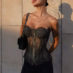 Sexy Blogger Lace Sexy Slim Fit Waist Girdling Band Tube Top TinkleBell