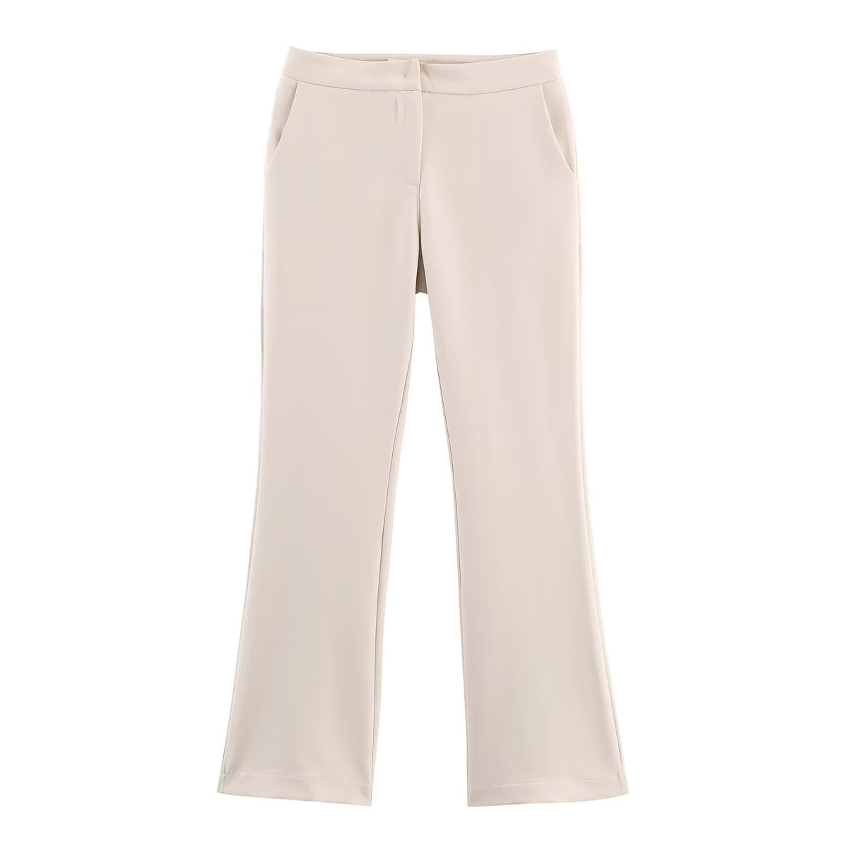 Women Clothing Fashionable Slim Fit Belt Blazer Bell Bottom Pants Sets SenDa
