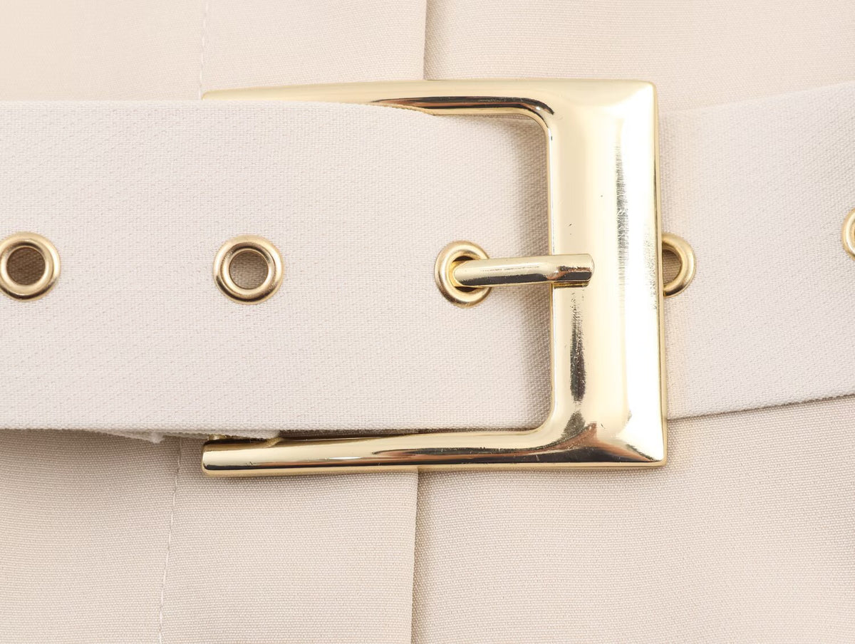 Women Clothing Fashionable Slim Fit Belt Blazer Bell Bottom Pants Sets SenDa