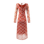 Casual Waist Controlled Sexy Backless Lace up Plaid Dress Women