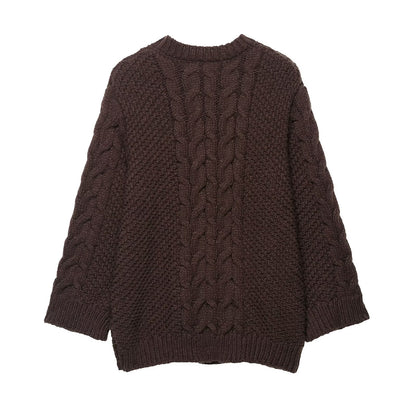 Women Clothing Street Twist Large Sleeves Sweater