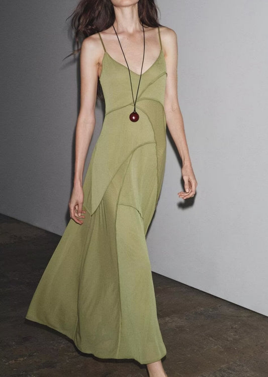 Women Clothing Draping Effect Stitching Dress