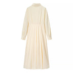 Women Clothing Graceful Fashionable Casual Cotton Solid Color Dress