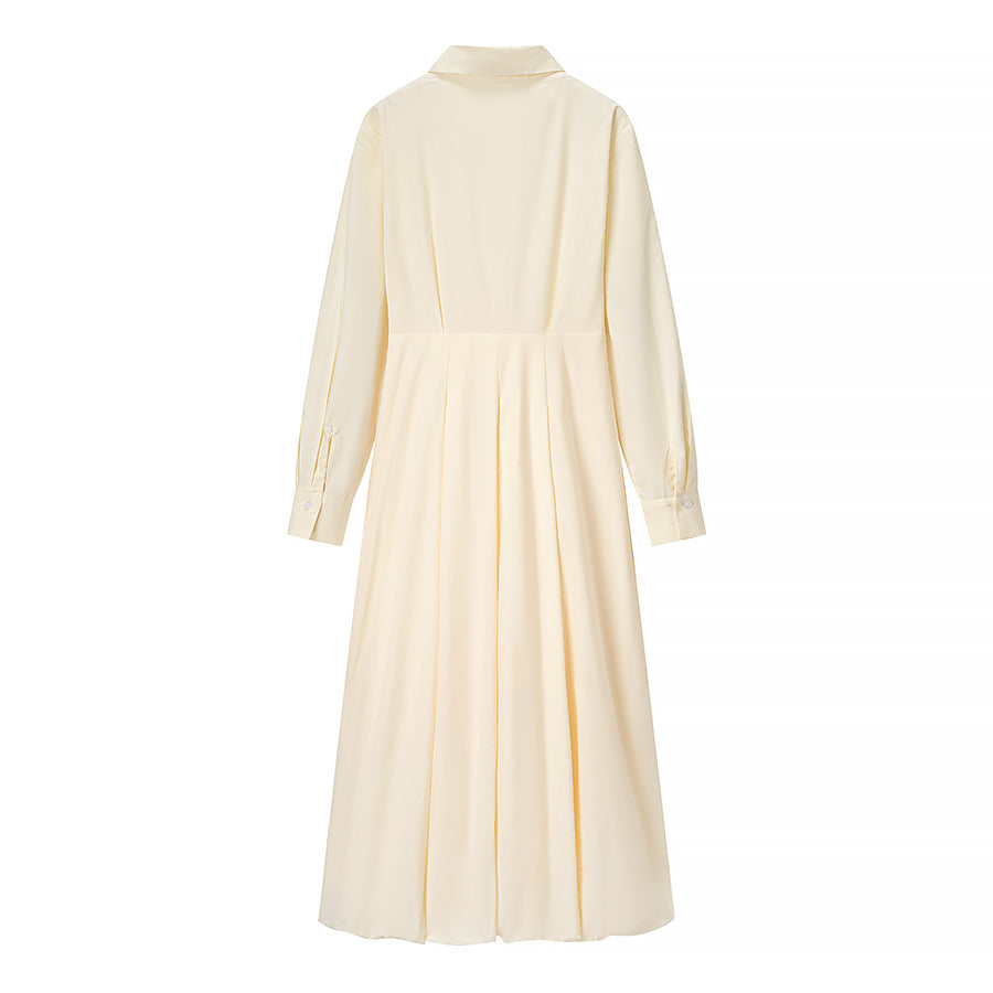 Vestido elegante y moderno de algodón para mujer, de color liso.