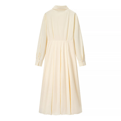 Vestido elegante y moderno de algodón para mujer, de color liso.