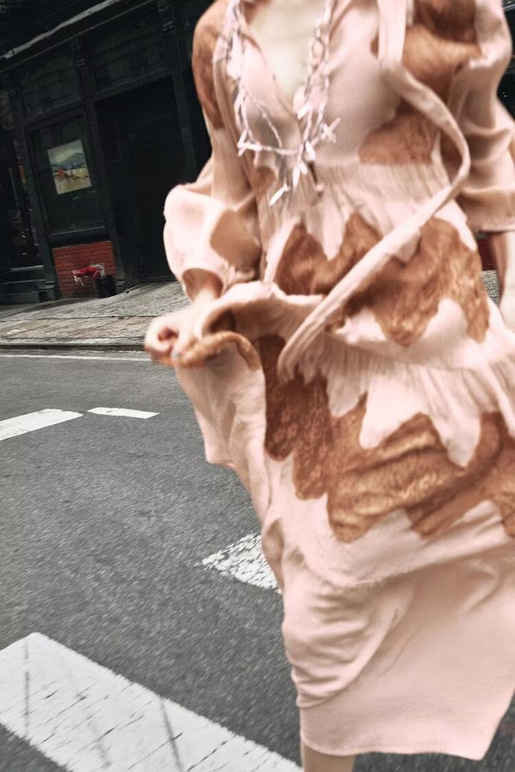 Dress Autumn Graceful Bow Stitching Lace Dress