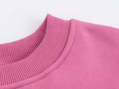 Women Clothing Autumn Winter Casual All Match round Neck Loose Printed Sweatshirts