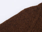 Pull-over rétro à col V décontracté pour femme, automne-hiver, coupe ample, mi-long, en maille gluante douce.